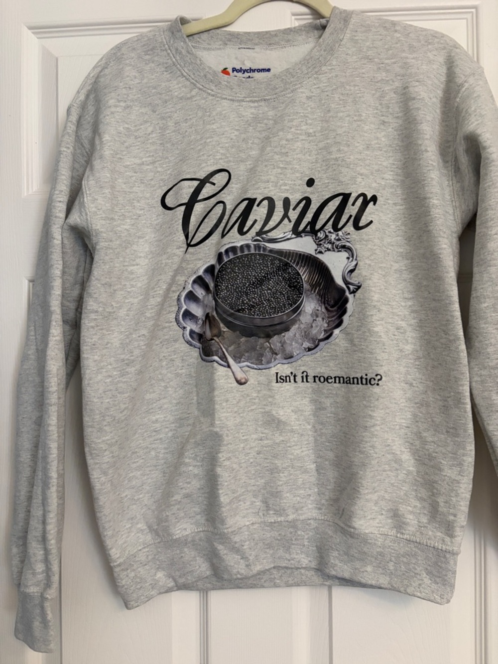Light Gray 'Caviar' Graphic Crewneck Sweatshirt